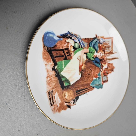 Norman Rockwell plate Dreams In the Antique Shop, 1985, 6.5" - Picture 3 of 5